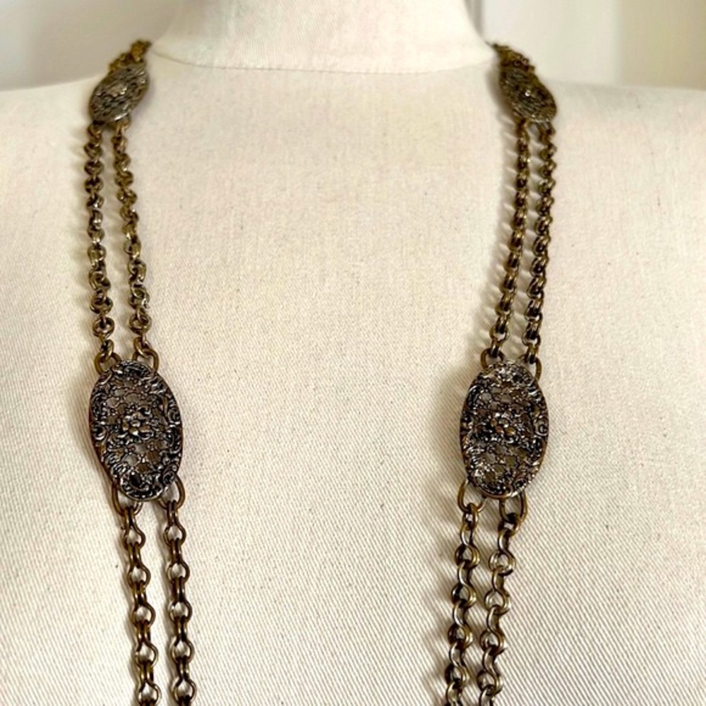 Belt or Necklace / Filigree & Rose / Metal - Picture 5 of 10